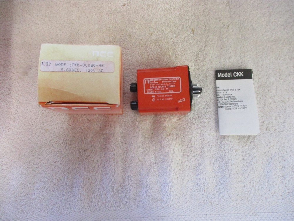 NIB ncc Solid State Time Delay Relay .6-60SEC  120V      CKK-00060-461