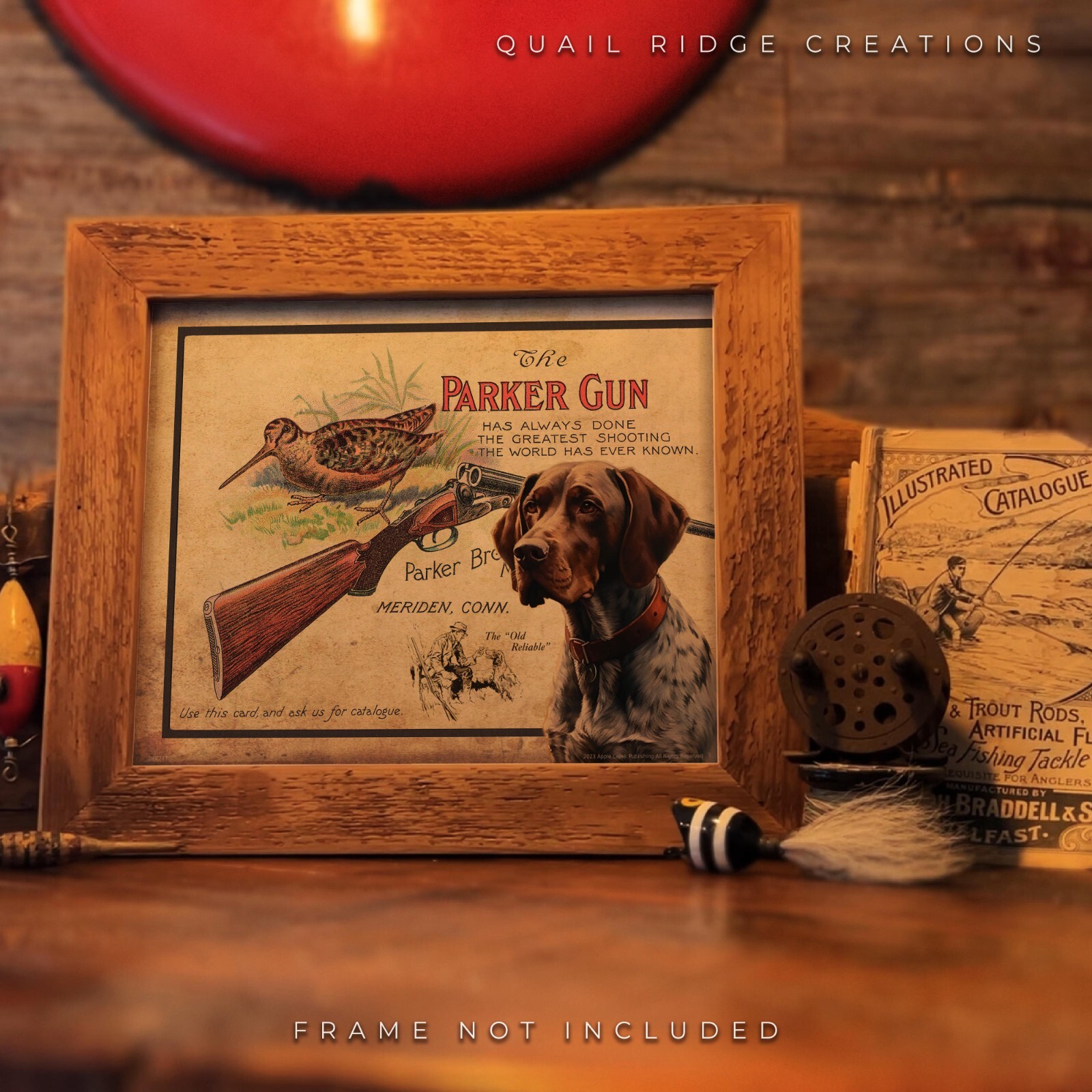 Parker Gun Advertising Art Print German Shorthair Hunting Dog Wall Decor Gift