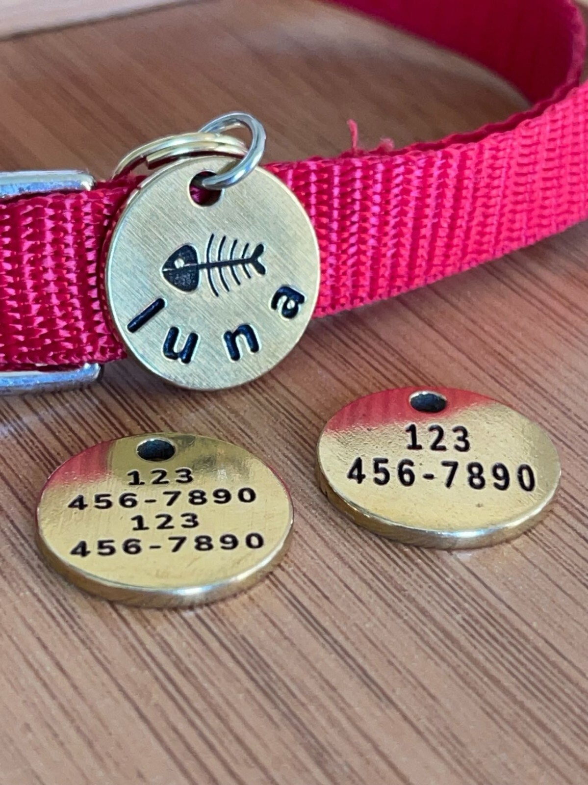 Cat ID Tag, Tiny Pet Tag, Engraved Kitten and Puppy Tag, Personalized Cat Tag