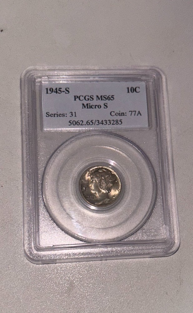 1945-S Mercury Dime Micro S PCGS MS65