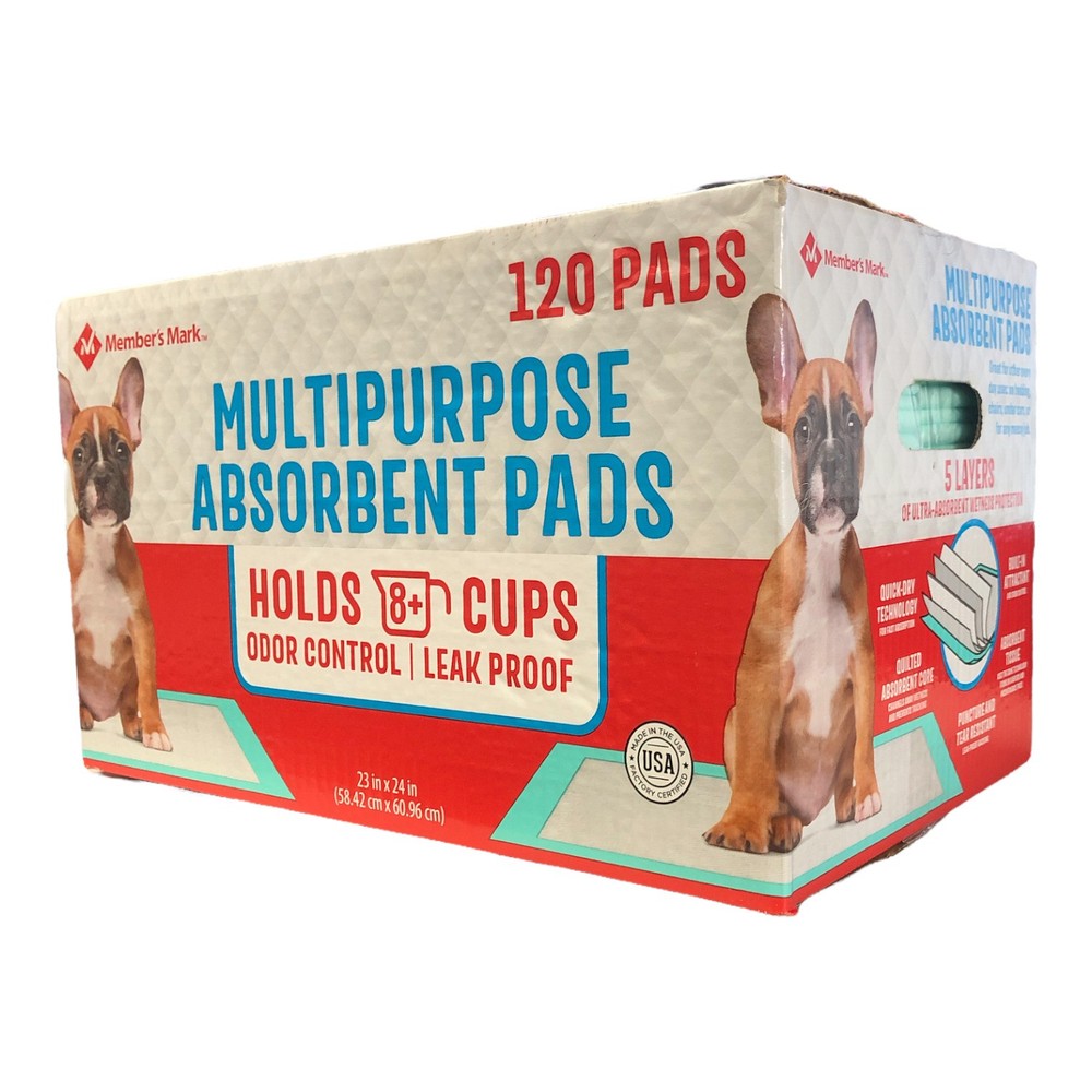 Member's Mark Multipurpose Absorbent Pads 120 Count Odor Control Leak Proof