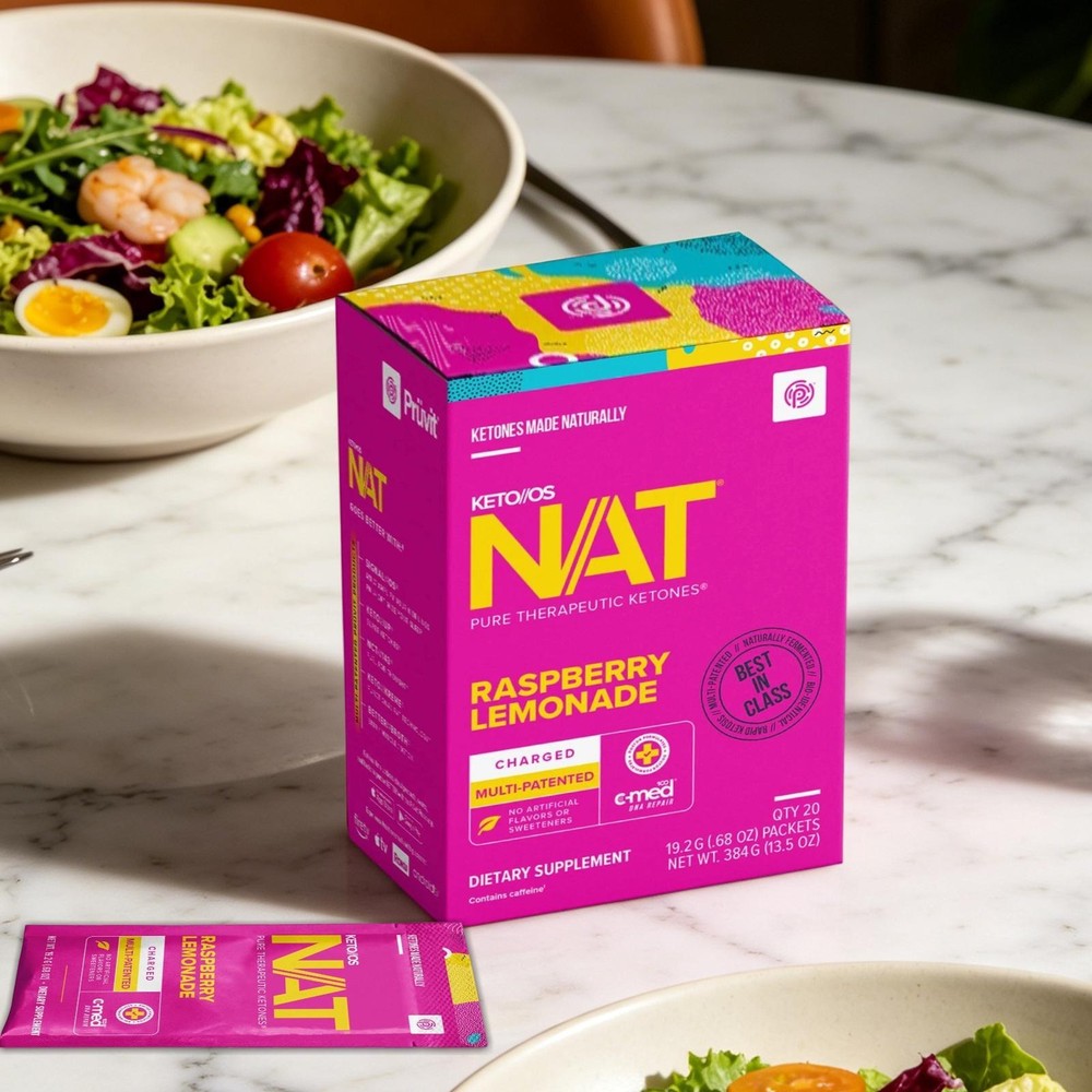 PRUVIT Ketones NAT 20 Packets Charged RASPBERRY LIMONADE