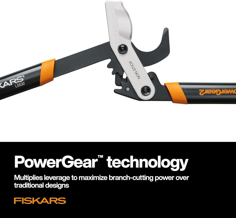 Fiskars 32-inch pruning shears for trimming trees.