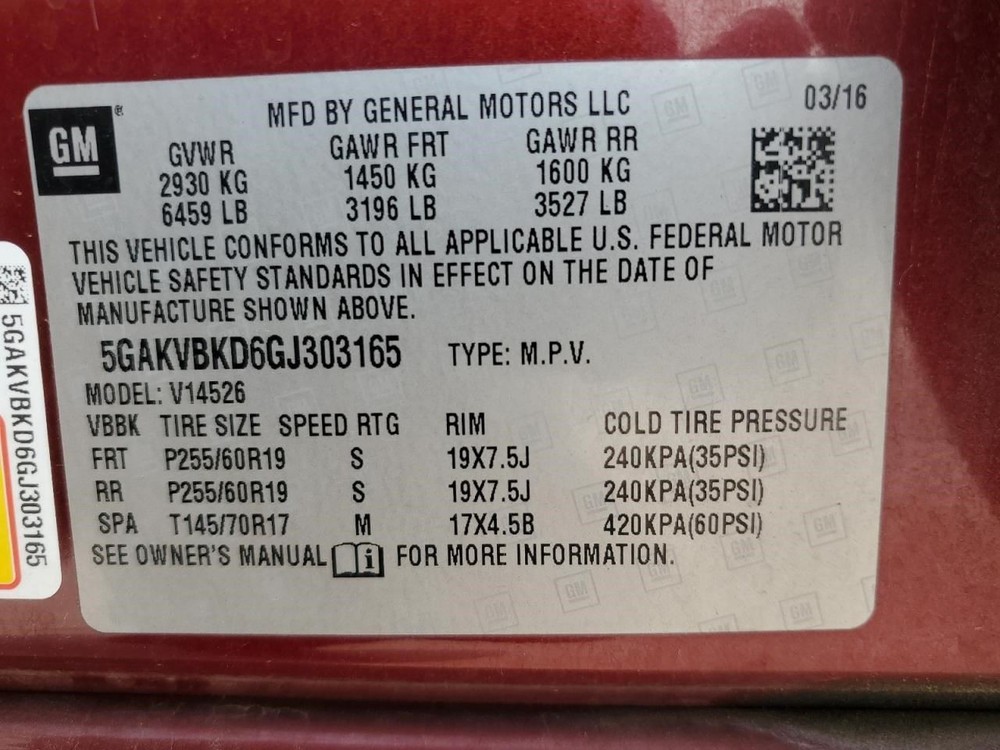 2015 2016 2017 BUICK ENCLAVE Engine Wire Harness