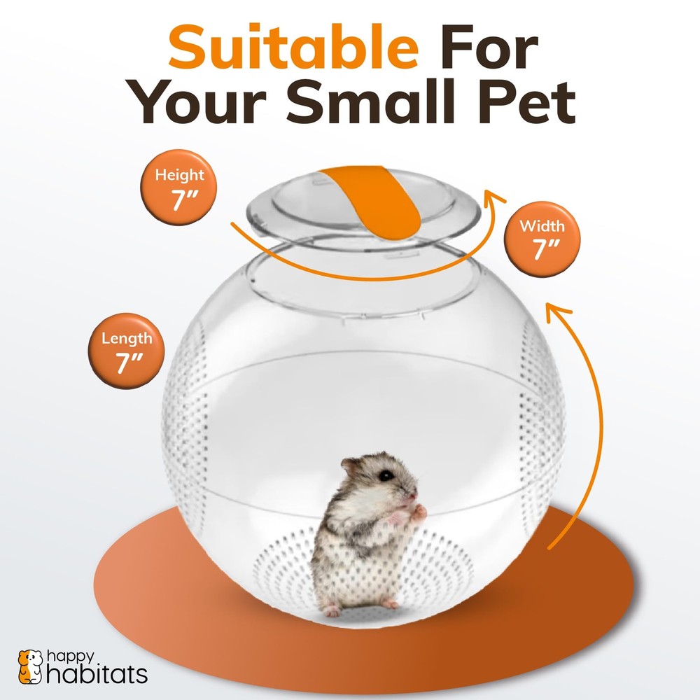 Clear Hamster Exercise Ball 7” – Sturdy Dwarf Hamster Ball for Safe Active Pl...