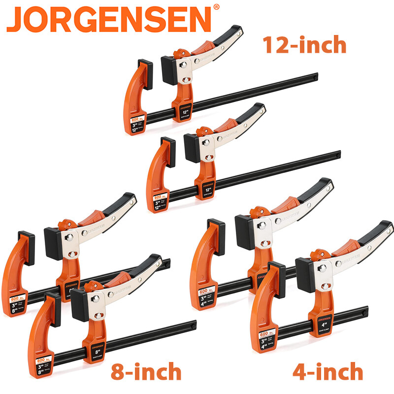 Jorgensen 2Pack 4-inch/8-inch/12-inch Bar Clamp Set Quick Release Gear Clamp Set