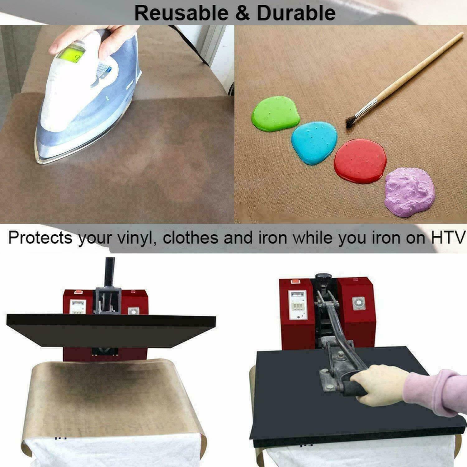3x Teflon Transfer Sheets for Heat Press Non Stick Iron Resistant Reusable Craft