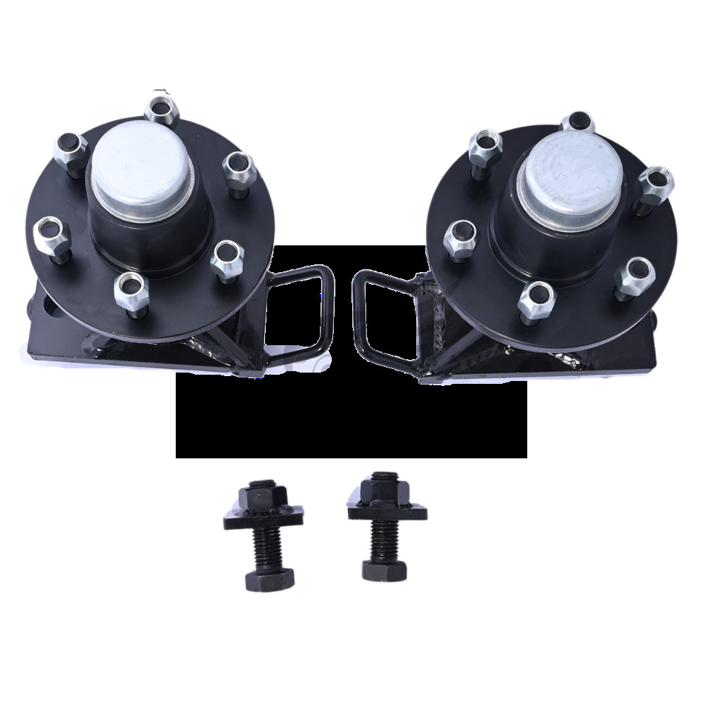 2PCS 6x 5.5 Lug Superior Shipping Container Wheels, Bolt-on Spindle Kit 8000LB