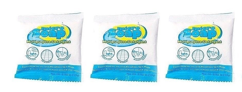 Micro Soap Multi-Purpose Detergent for use with Spin Hurricane Mops & More 3Pk