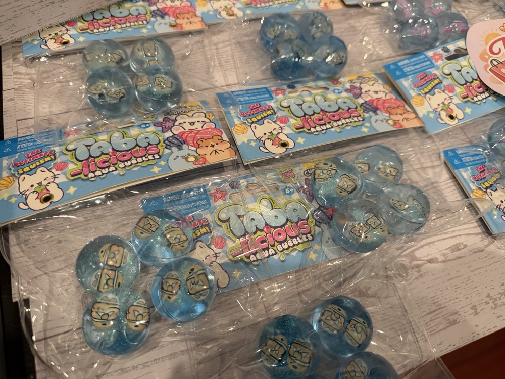 Taba-Licious Orb Curiosities AQUA BUBBLES FISH Squishy BALLS SQUISHIES BULK 15