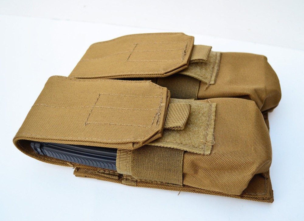 Double Stack Magazine Pouch Molle Ammo Clip Belt Carrier - TAN