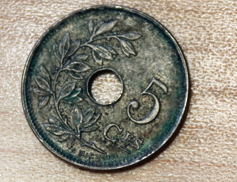 1922 Belgium 5 Centimes French text