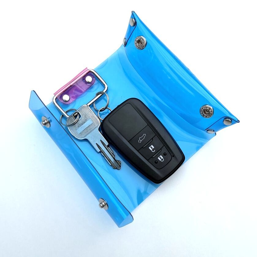 Aurora Tri-Fold Key Case, Double Snap, Waterproof PVC (Iridescent)