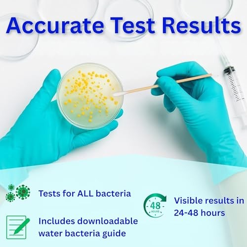Evviva Sciences Water Bacteria Test Kit – 10 Tests for Total Bacteria,