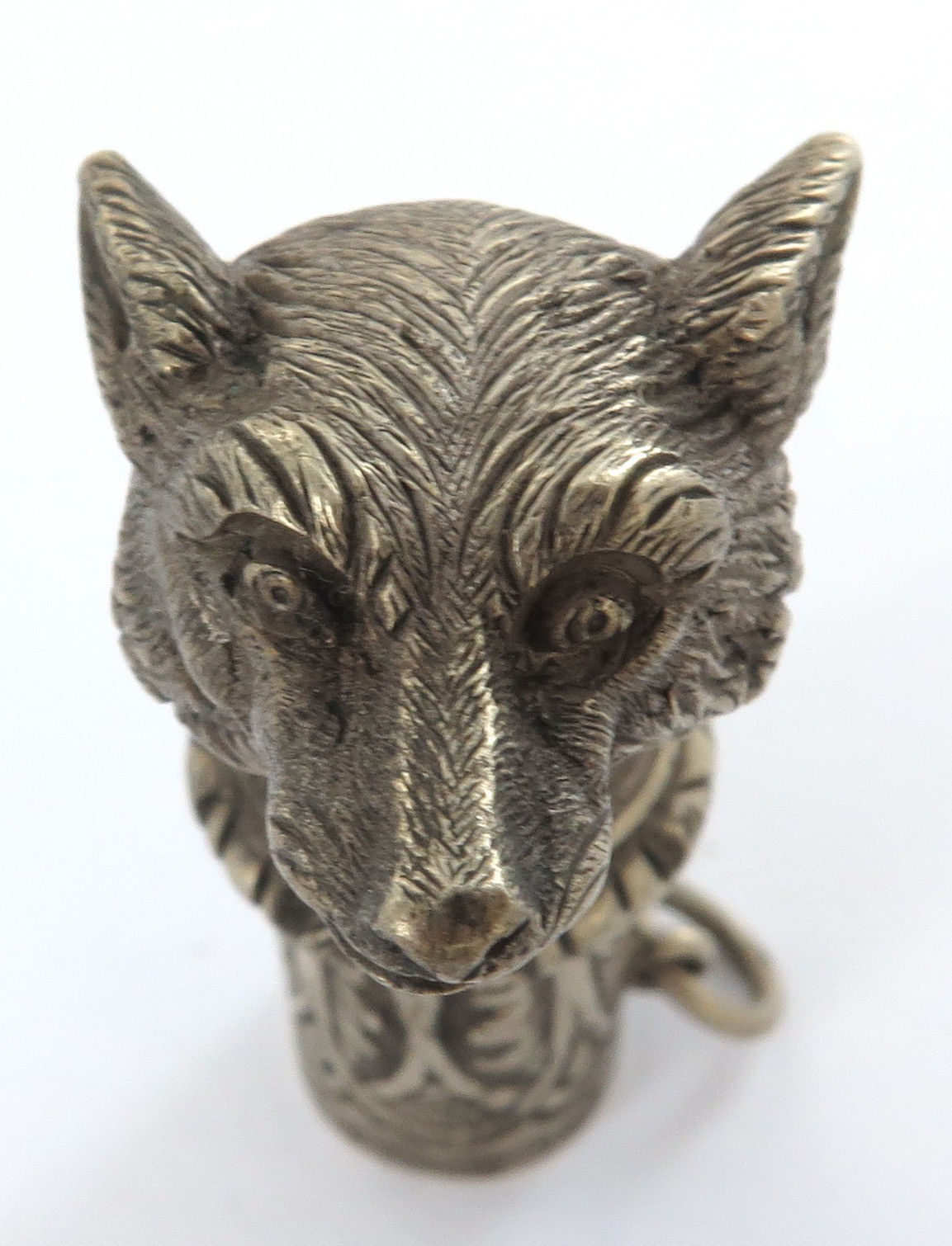 1800s Superb Fox Hunt Theme Riding Crop Finial by "Ashford, Maker to The Queen"