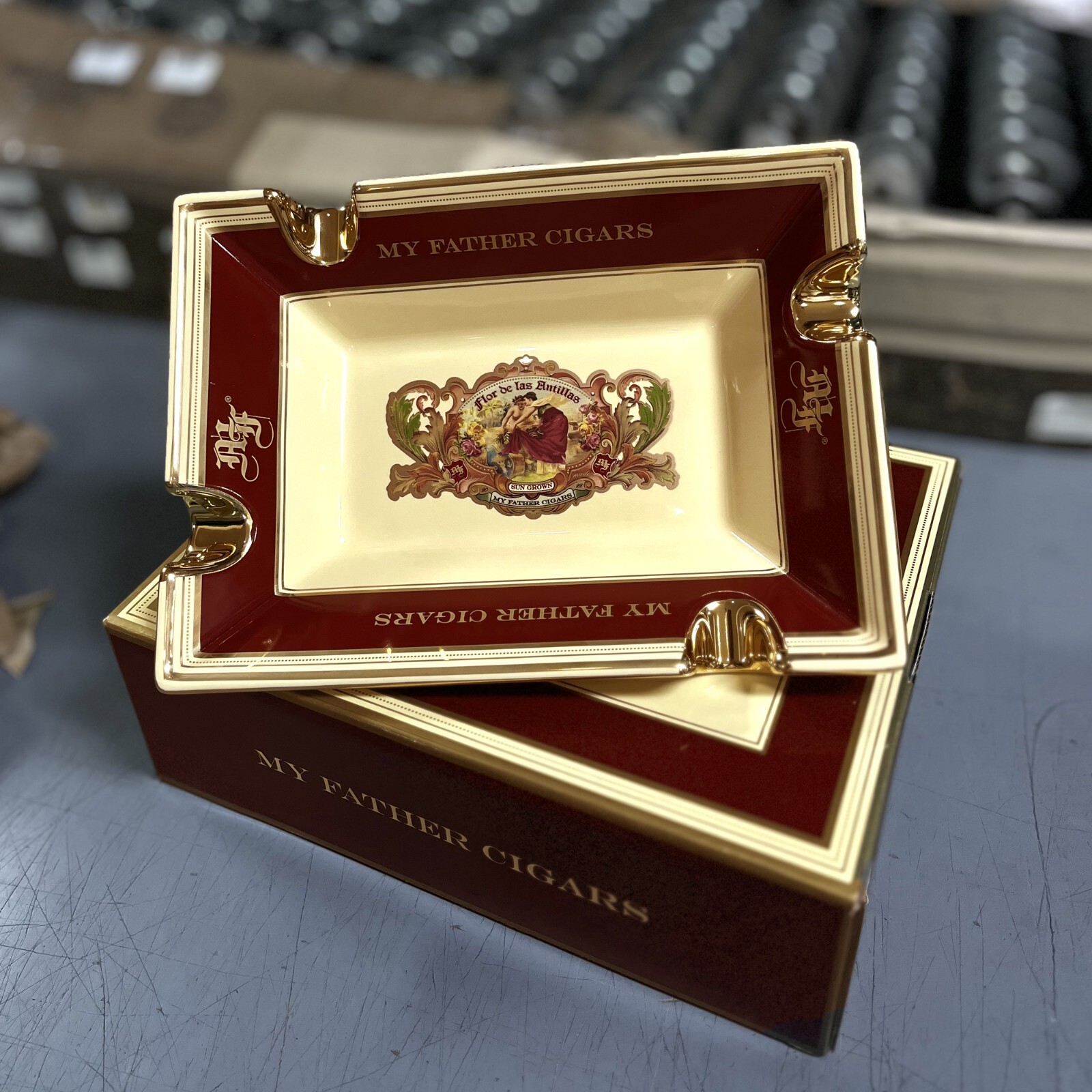 My Father Rectangular Ceramic Ashtray - Flor de las Antillas