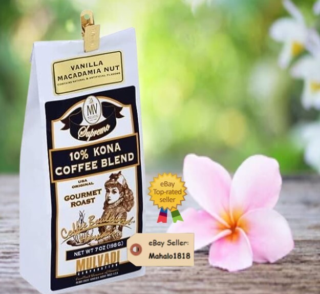 Hawaii Coffee Mulvadi Vanilla Macadamia Nut Ground Coffee 7 Oz. FRESH