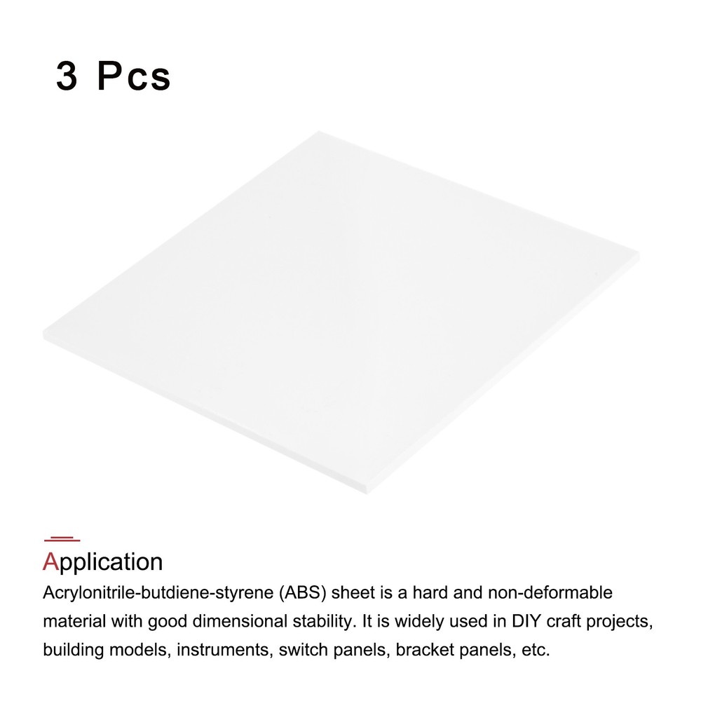 ABS Plastic Sheet 8 x 8 x 0.2" ABS Styrene Sheets White 3 Pcs