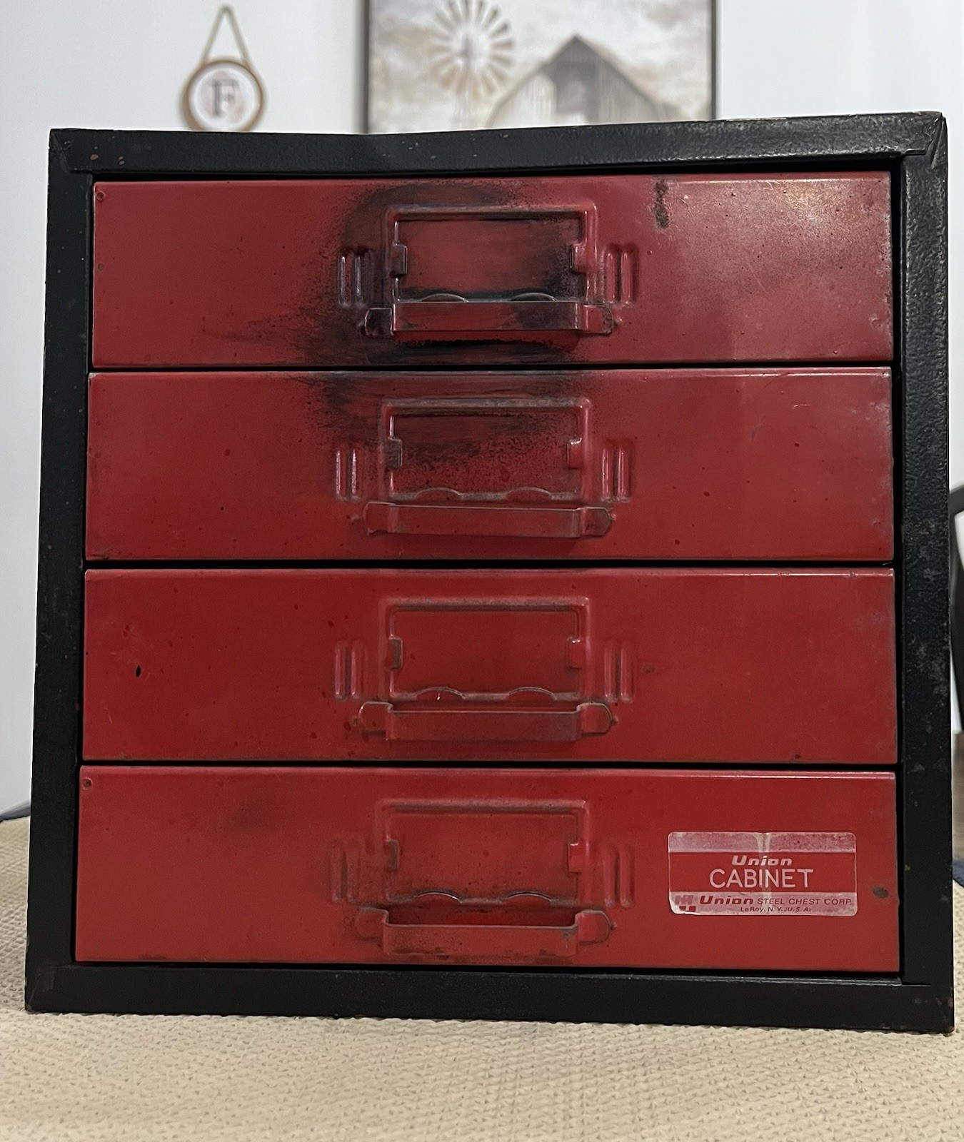 Vintage Industrial 4 Drawer Utility Cabinet  By Union Chests Model No. 410