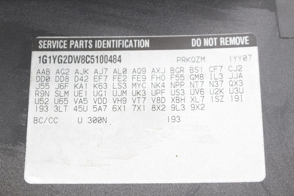 2012 CORVETTE C6 Front Dash Wiring Harness 22827819