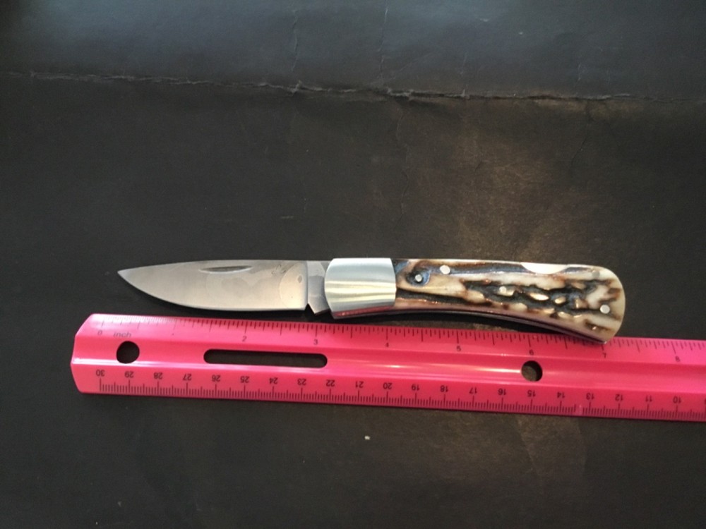Custom Tommy Lee Premium Stag Lockback, Folder Folding Knife