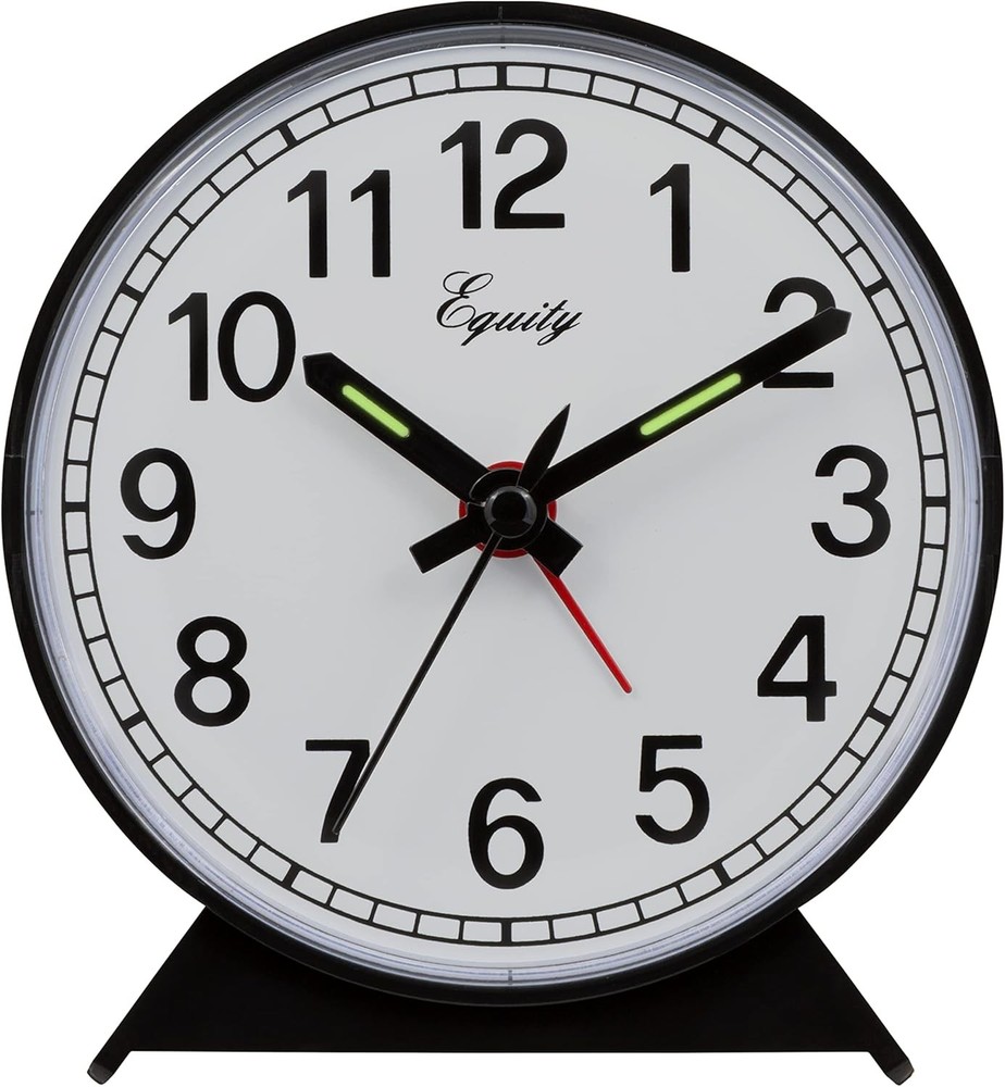 Equity 14075 Black Analog Wind-Up Alarm Clock
