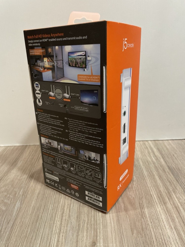 New J5 Create JVAW52 Wireless HDMI Display Transmitter Receiver Extender