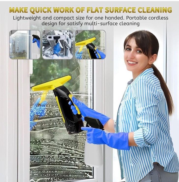 Rechargeable Window Vac, Power Window Vacuum Cleaner Set, Window Squeegee Electr