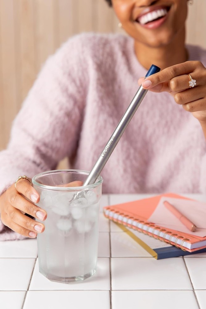 Portable Stainless Steel Drinking Straw with Filter - Lightweight & Durable