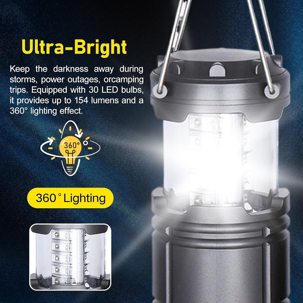 Lantern Collapsible Camping Light, Lanterns LED Bright for Power Outages Indoor
