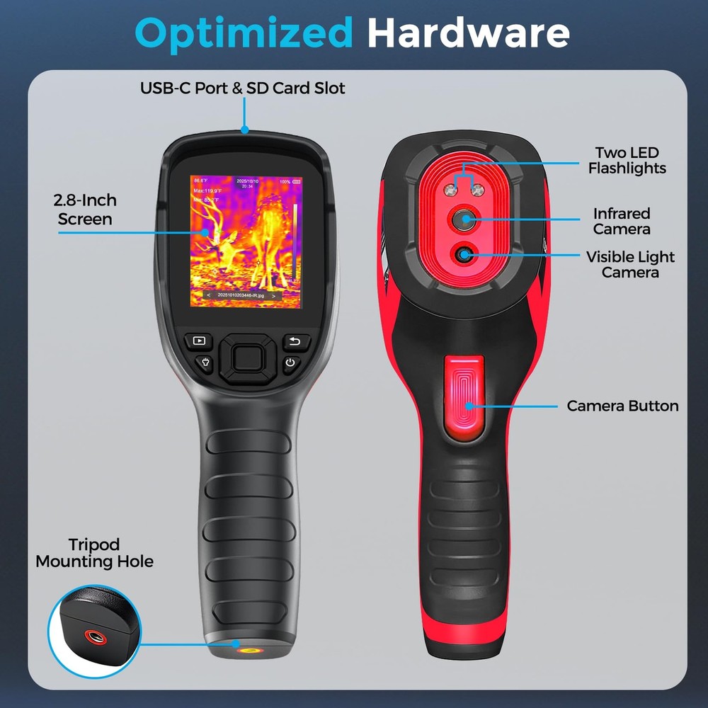 Handheld Thermal Imaging Camera with 2MP Visual Camera, 512x384 Super Resolut...