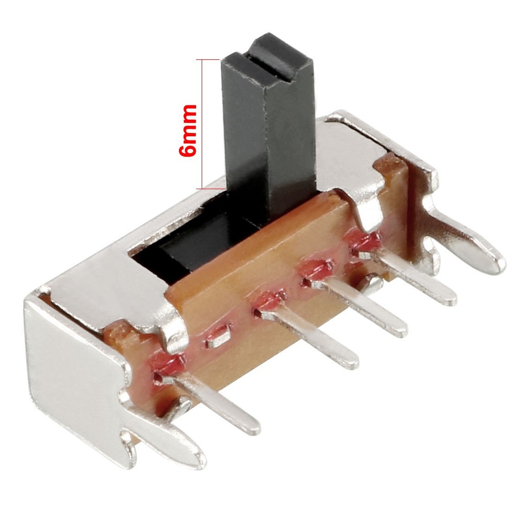 50Pcs 6mm Horizontal Slide Switch SP3T 1P3T 4 Terminals PCB Panel Latching