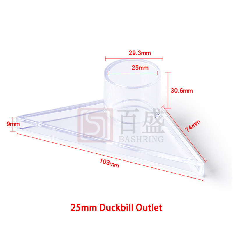 Transparent Triangular Duckbill Fish Tank PVC Duckbill Outlet Pipe Accessory