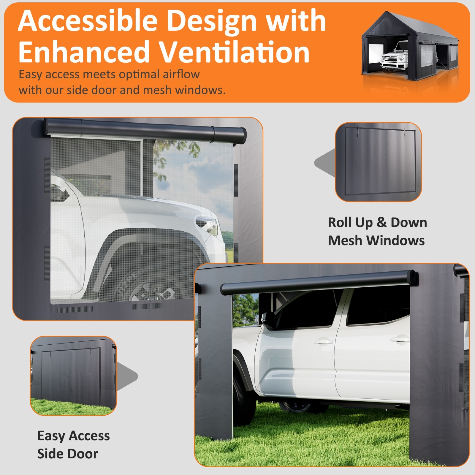 12x20 ft Carport Canopy Car Shelter Garage Heavy Duty Outdoor Party Shed Tent