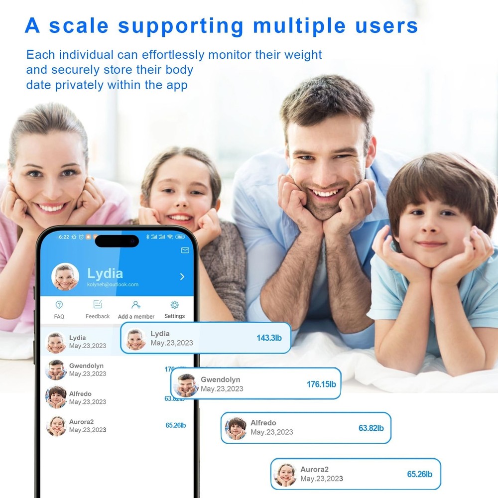 Scale for Body Weight Digital Smart Scale - Large Display Bathroom Scale with...