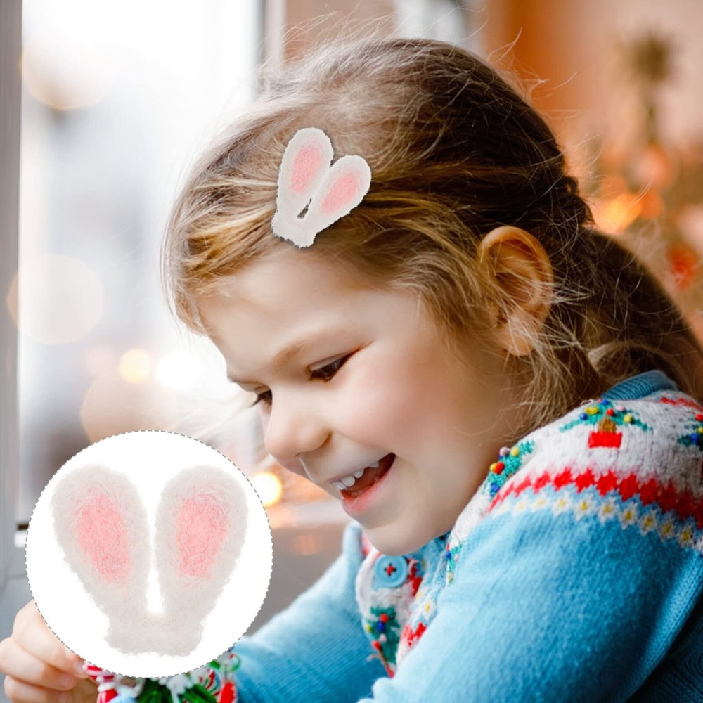 ABOOFAN Plush Rabbit Ear, 20pcs Easter Mini Bunny Ears 4x3.9cm, White