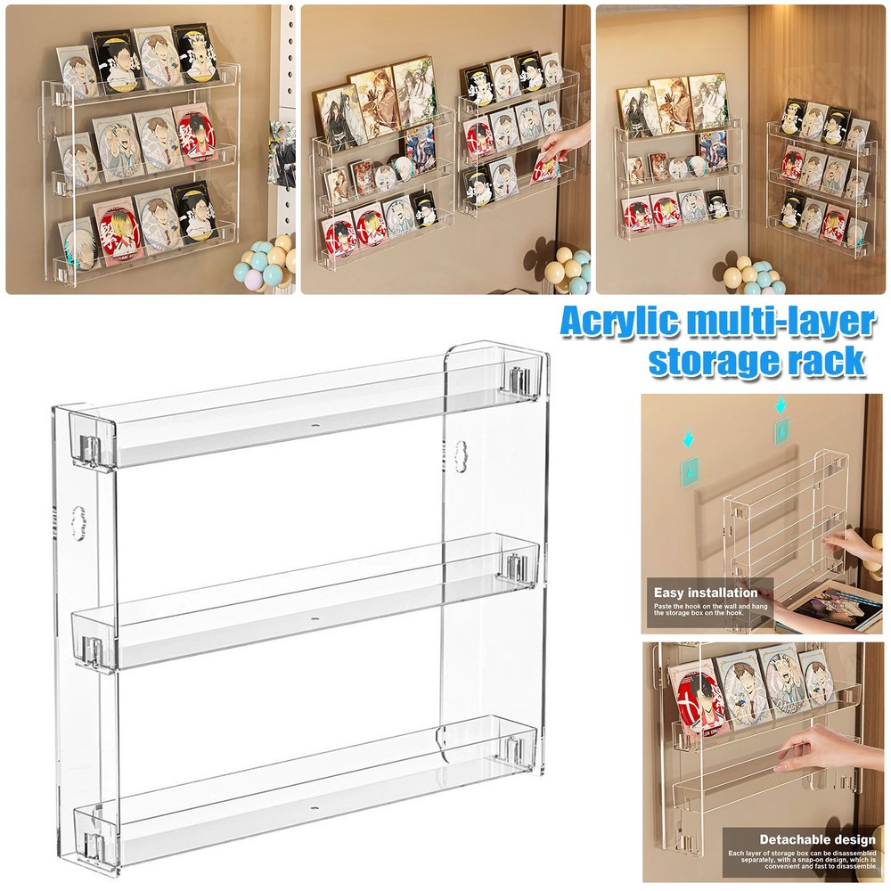 Wall Mounted Acrylic Display Rack for keepsakes Trading card display badge