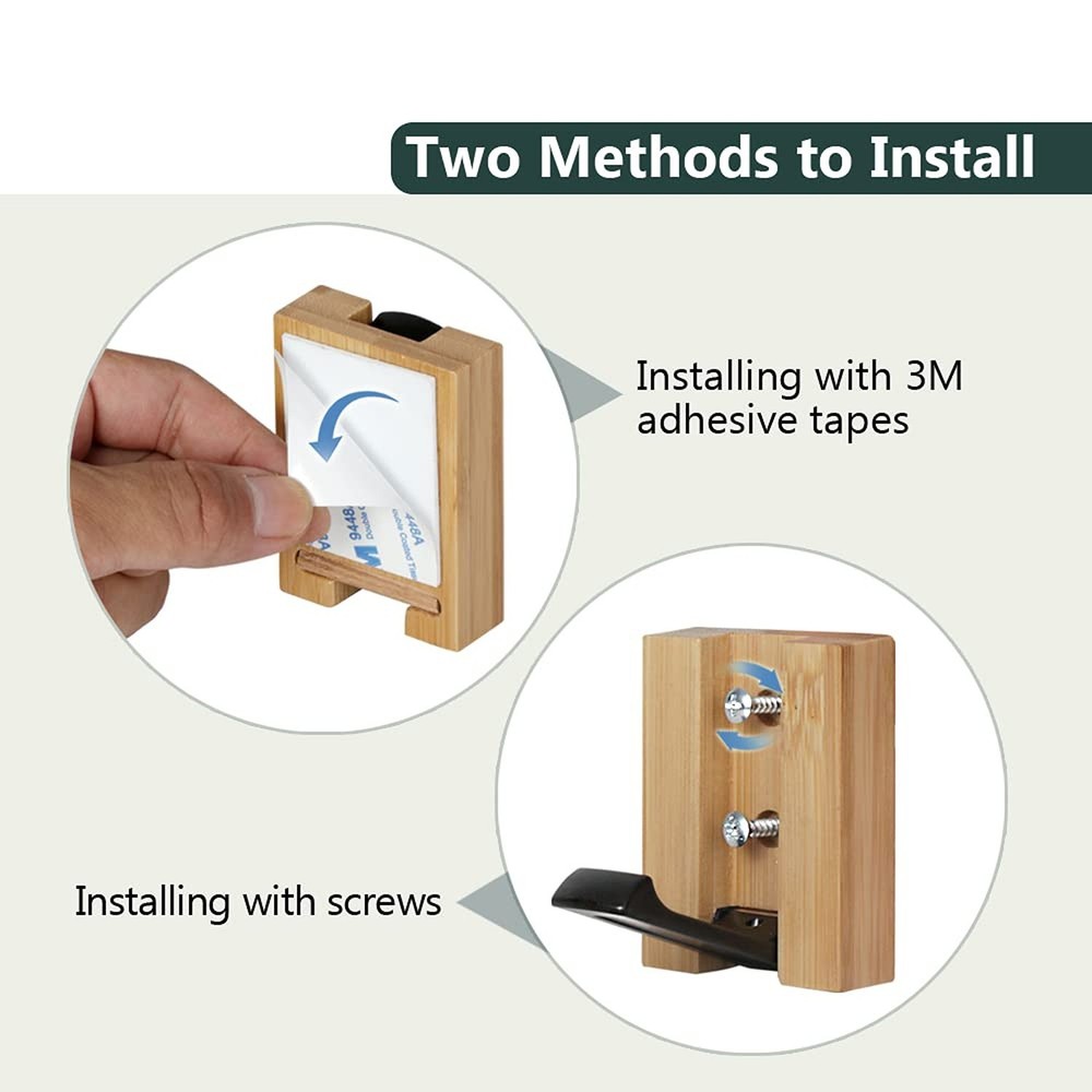 JSVER Wooden Wall Hooks Wall Mounted Wall Hooks, Single Organizer Hook Rack, ...