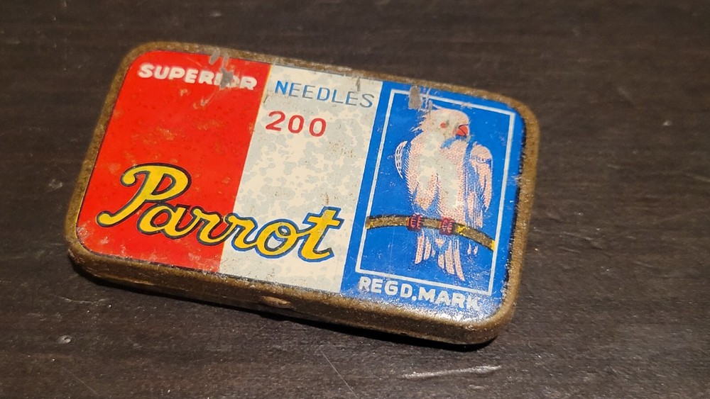 Parrot Gramophone phonograph needle Tin Japanese Empty
