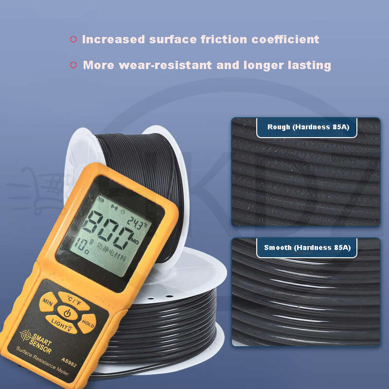 PU Solid Round Belts Polyurethane Drive Belting Diameter 2mm-12mm Smooth / Rough