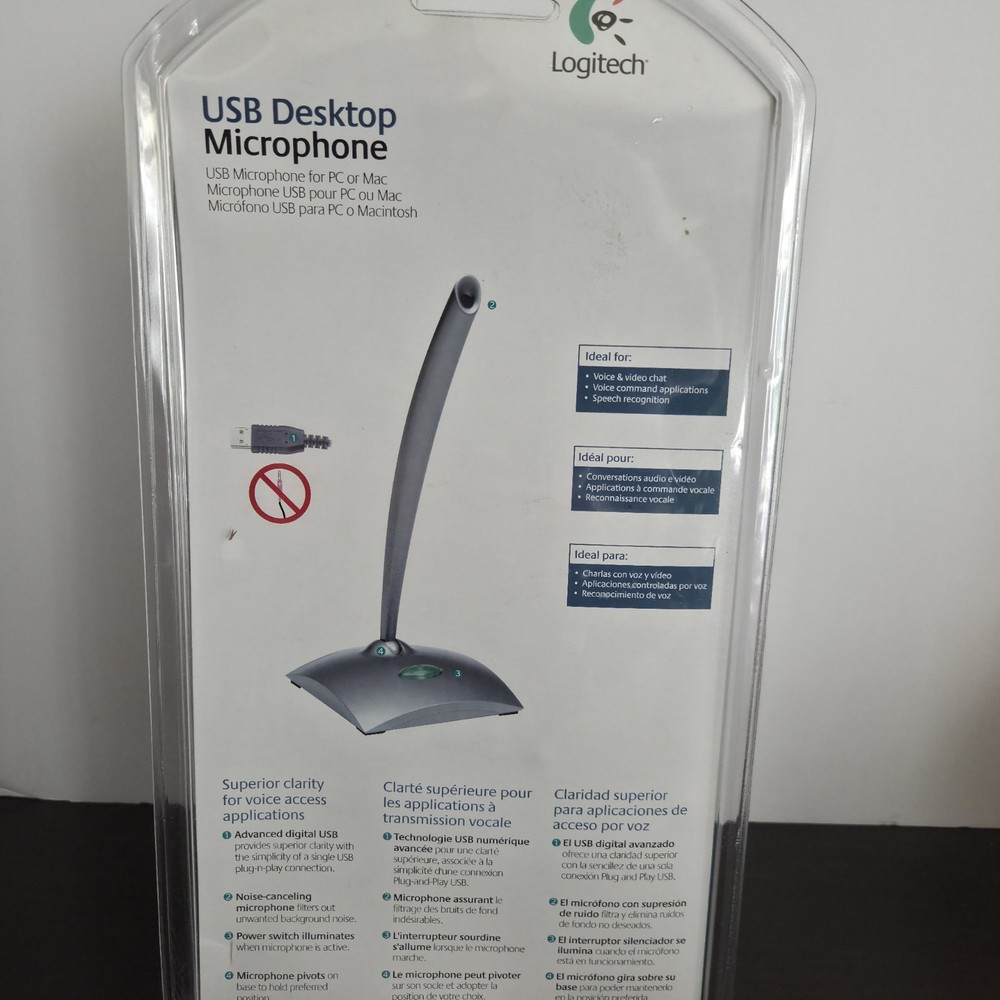 New Logitech USB Desktop Microphone (Skype Certified) Noise Canceling PC/MAC