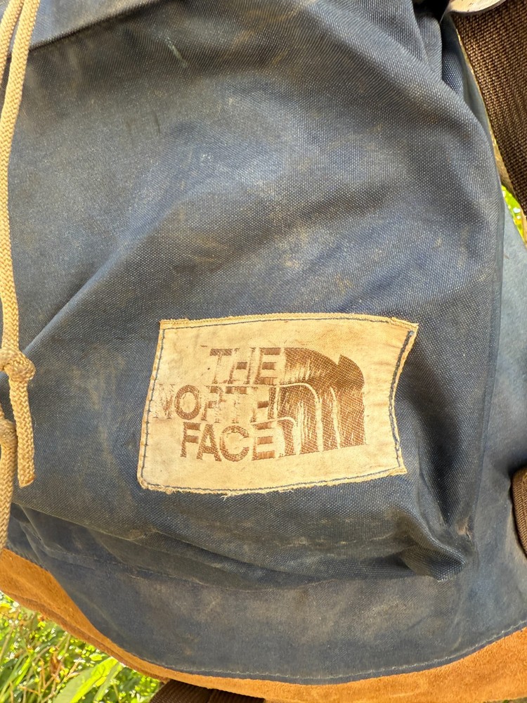 Vintage THE NORTH FACE BACKPACK Brown Label 70s LEATHER BOTTOM Internal Frame