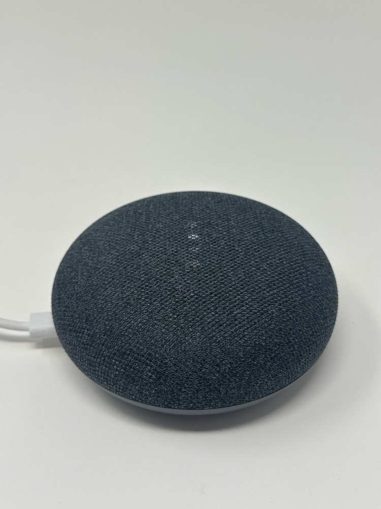 Google Home Mini Smart Assistant Model H0A Speaker With Plug Adapter Black Gray