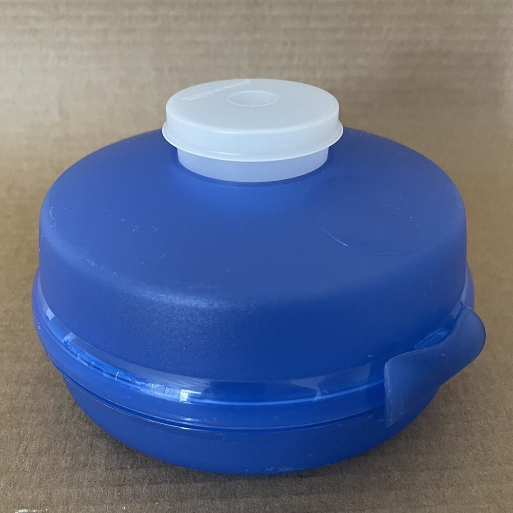Tupperware Bagel Keeper Salad Sandwich Snack Container Blue #4440 + Mini Smidget