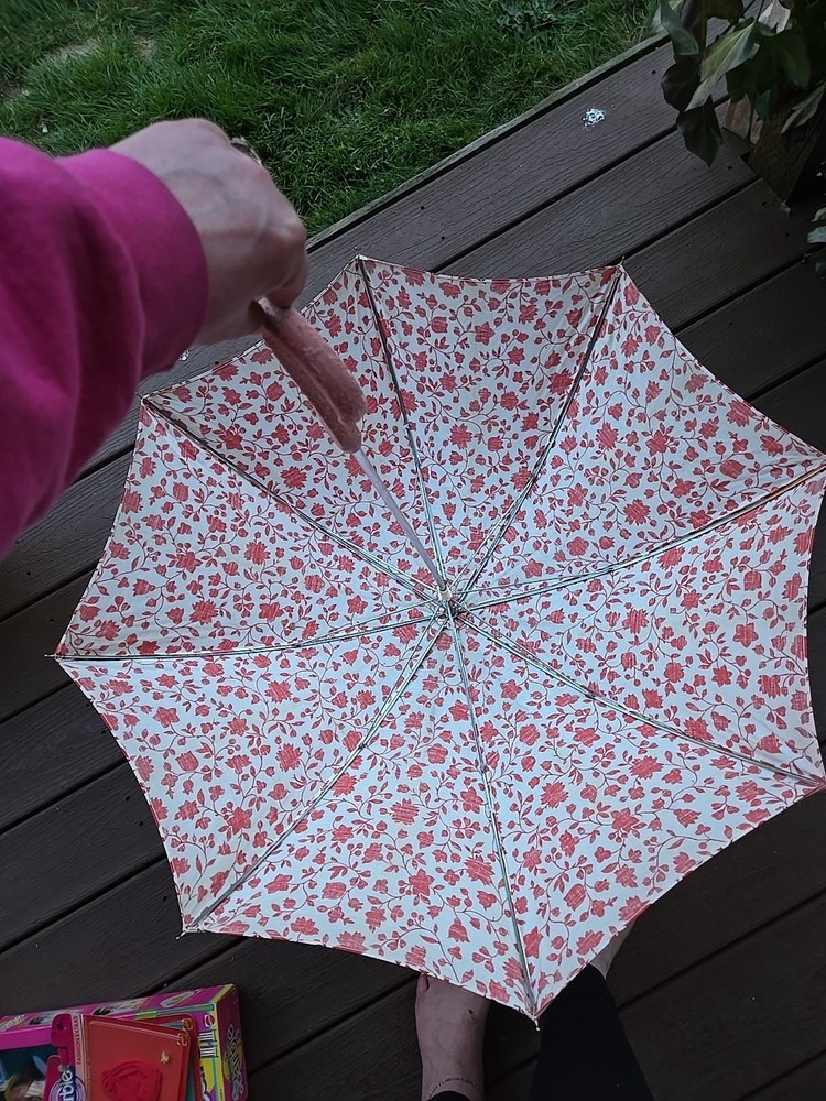 Vintage Red And White Umbrella