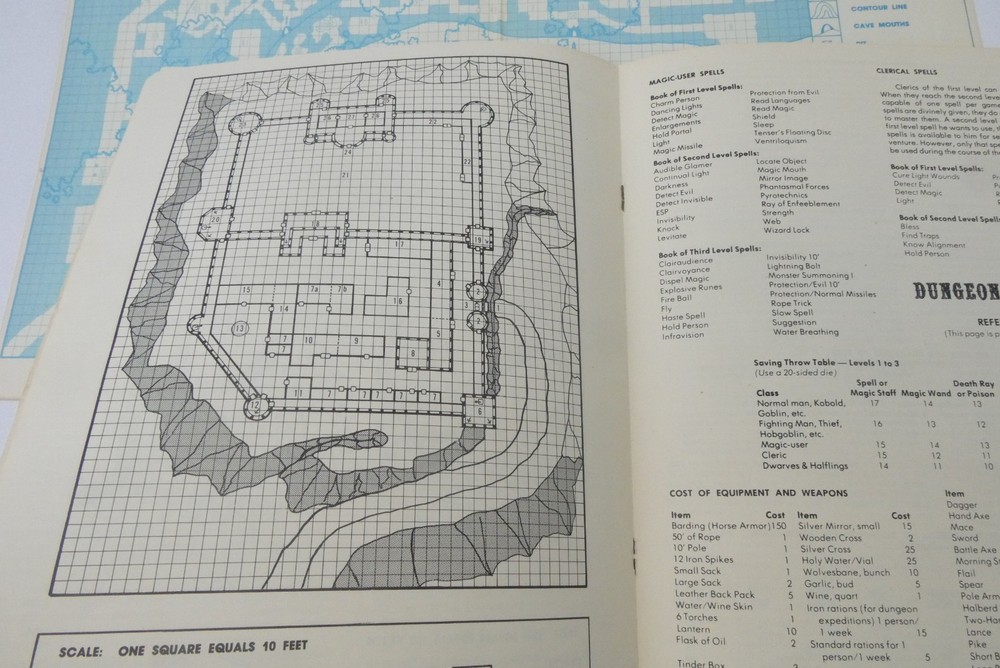 D&D B2 Keep on the Borderlands TSR 1980 Basic Set Module 9034 Complete w/ Map