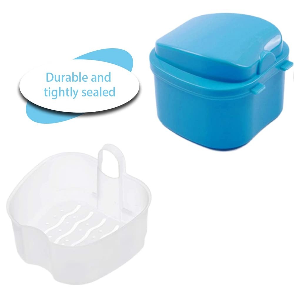 TAORANJU Denture Case, Denture Retainer Case Denture Cup with Strainer Basket...