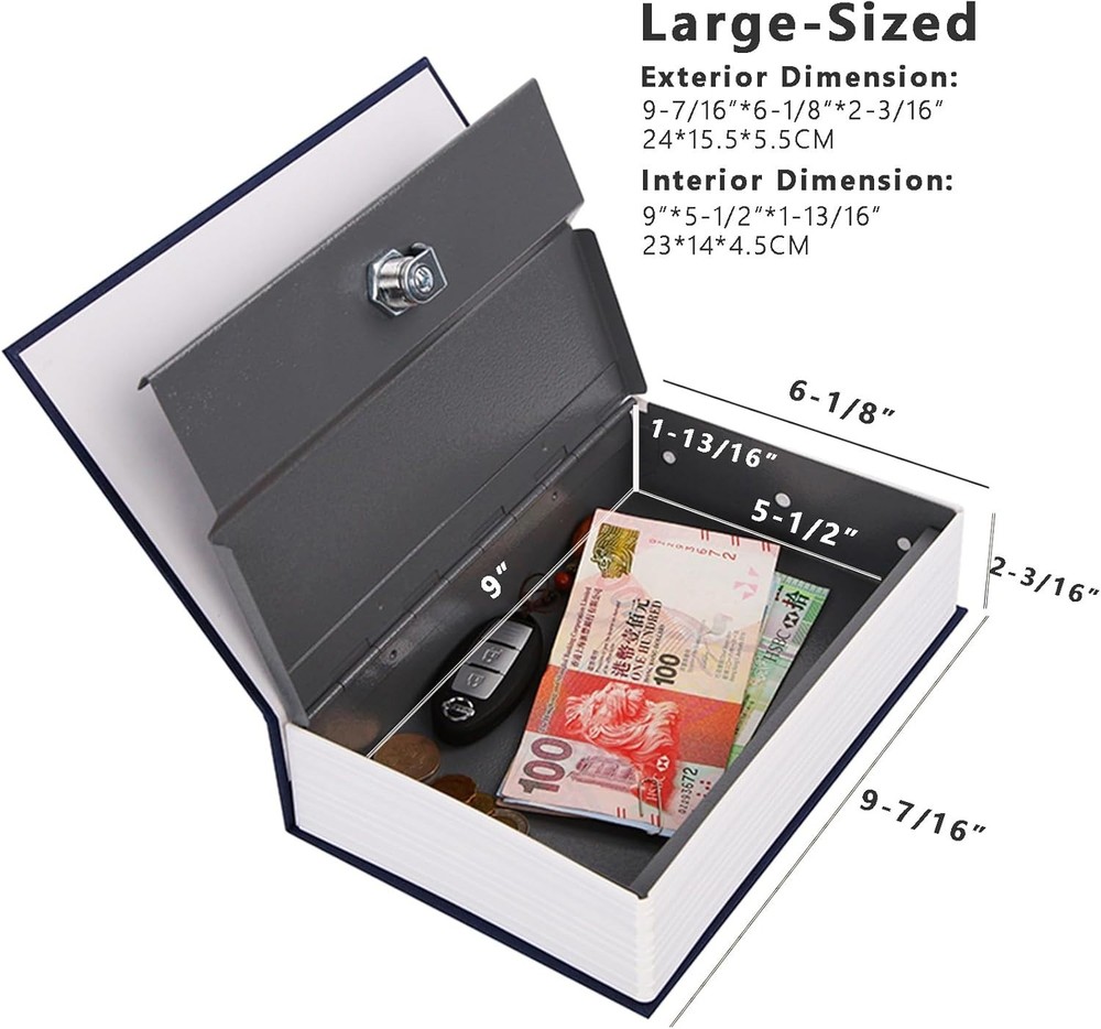 4-Piece Book-Safe Set: Elegant Hidden Storage with Key-Lock for Valuables
