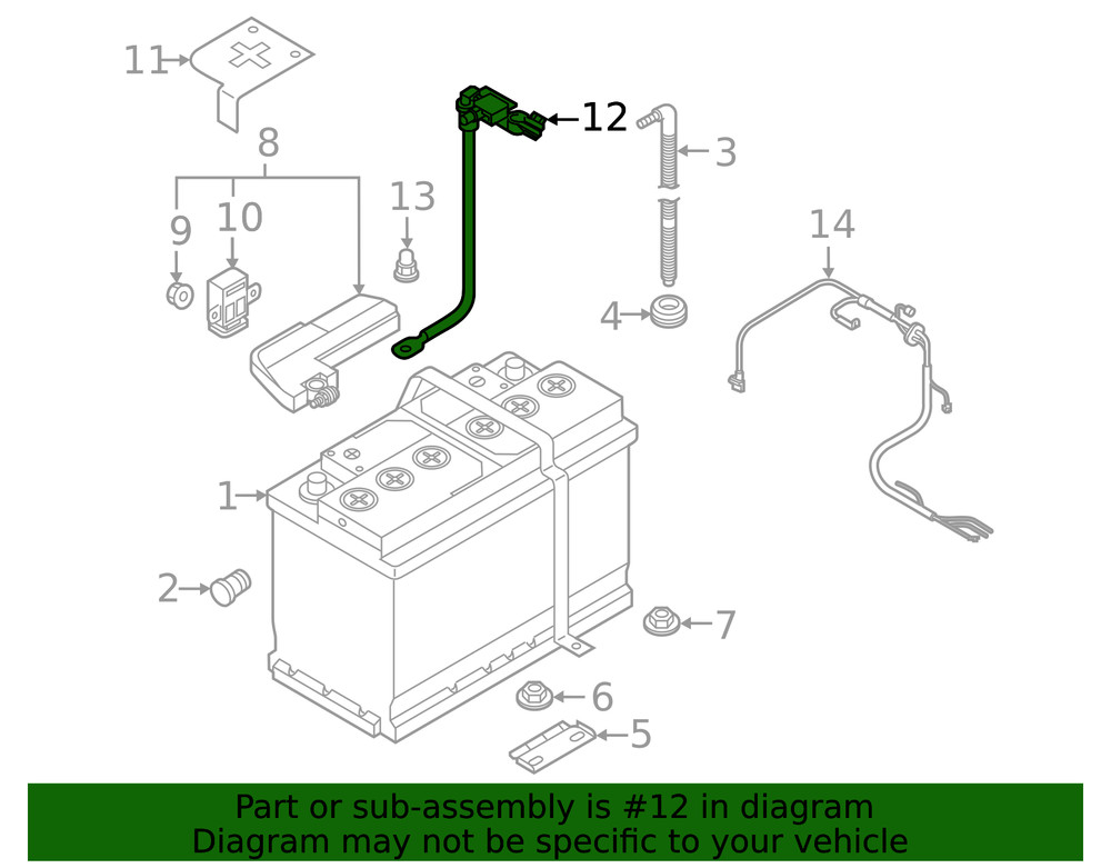 Genuine Audi Battery Cable 4K0-915-181-E