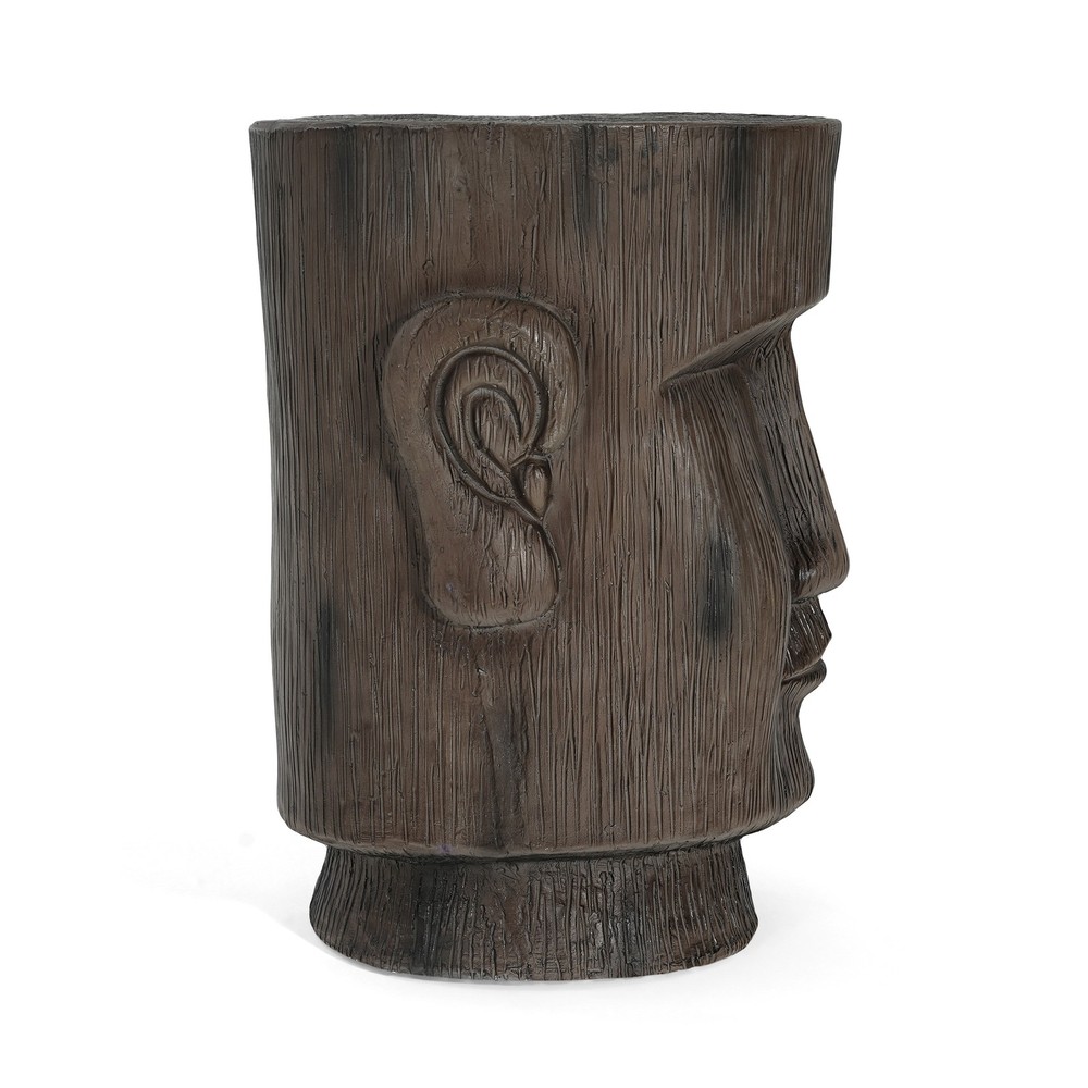Outdoor Side Table,Easter Island Statue Pedestal End Table Stool
